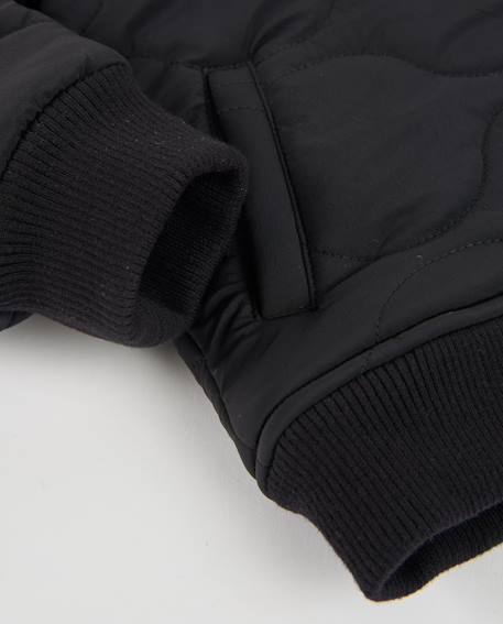 Blouson garçon matelassé avec capuche et style bomber Noir 5 - vertbaudet enfant 