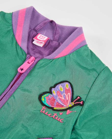 Veste en toile fille avec broderie papillon Vert 3 - vertbaudet enfant 
