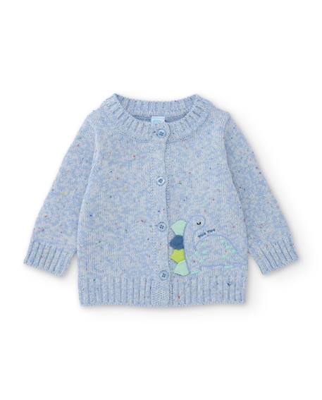 Gilet en tricot pour bébé avec boutons sur le devant Bleu 1 - vertbaudet enfant 
