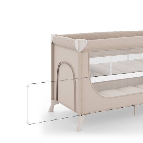 Lit Parapluie Kinderkraft LEODY UP 2 en 1 avec Table à Langer, Mobile Musical, Double Niveau et Pliage Rapide Facile Beige+Gris 3 - vertbaudet enfant 