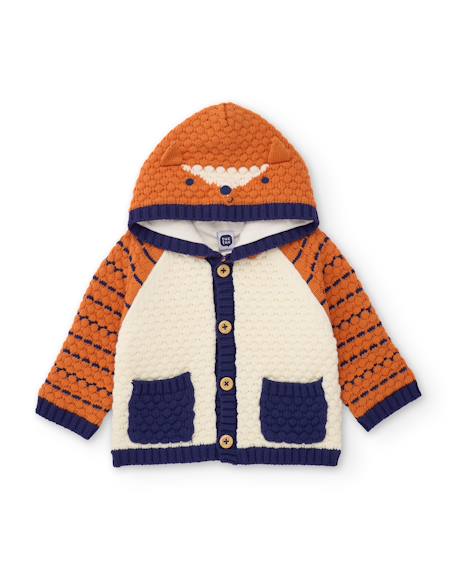 Gilet en tricot pour bébé avec capuche Marron 1 - vertbaudet enfant 