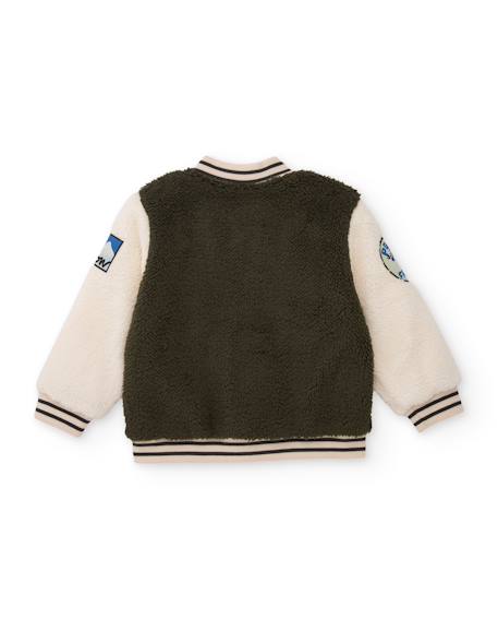 Veste en laine pour garçon avec patchs décoratifs Vert 2 - vertbaudet enfant 