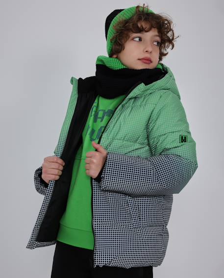Manteau matelassé pour garçon avec motif géométrique Vert 1 - vertbaudet enfant 