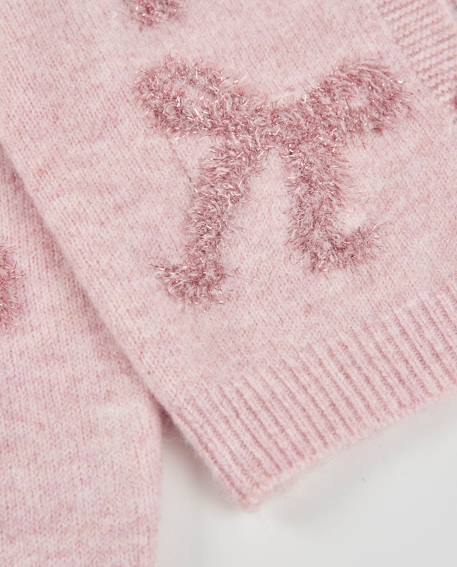 Gilet fille en tricot avec nœuds et boutons Rose 5 - vertbaudet enfant 