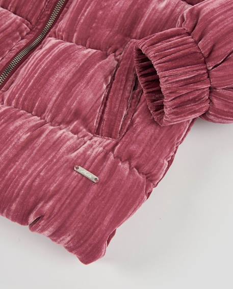 Manteau fille matelassé avec finition veloutée et col montant Violet 5 - vertbaudet enfant 