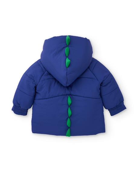 Manteau matelassé garçon à capuche avec écusson dinosaure Bleu 4 - vertbaudet enfant 
