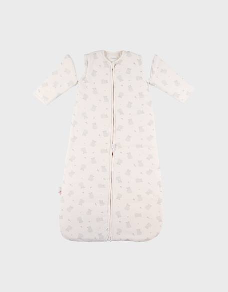 Gigoteuse manches amovibles gaze de coton bio Blanc+Ecru 1 - vertbaudet enfant 