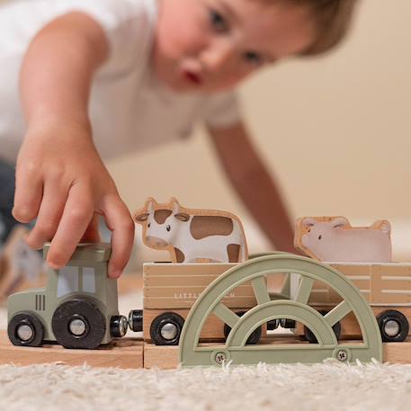 Circuit de train en bois safari friends Vert 4 - vertbaudet enfant 