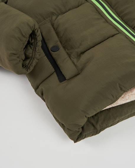 Doudoune garçon avec capuche doublée Vert 5 - vertbaudet enfant 