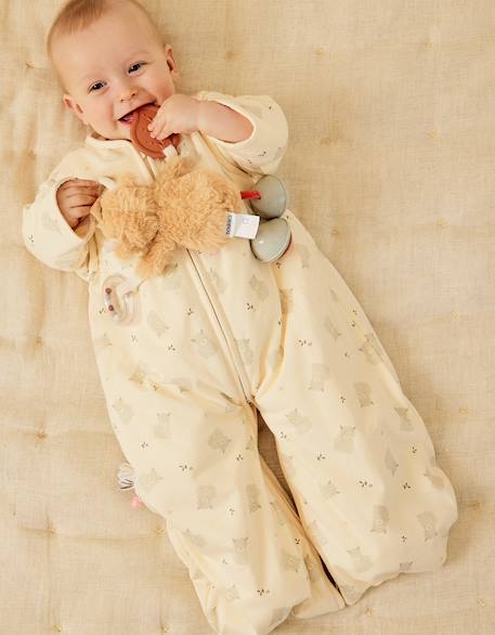 Gigoteuse manches amovibles gaze de coton bio Blanc+Ecru 4 - vertbaudet enfant 