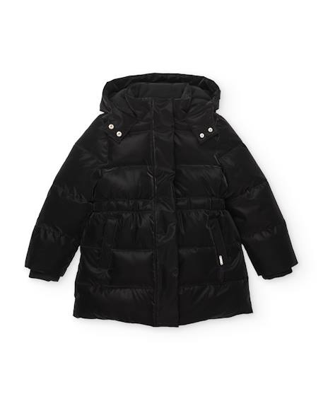 Manteau fille matelassé avec capuche ajustable et poches zippées Noir 3 - vertbaudet enfant 