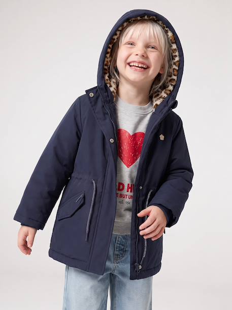 Parka 3 en 1 fille amovible blush+marine 22 - vertbaudet enfant 