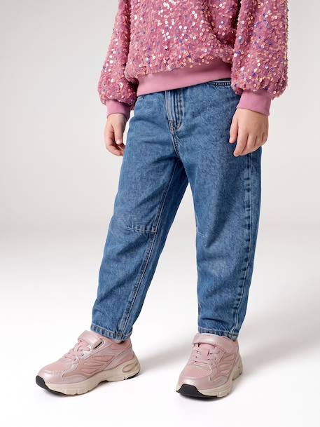 Jean balloon fille bleu moyen+denim bleached 2 - vertbaudet enfant 