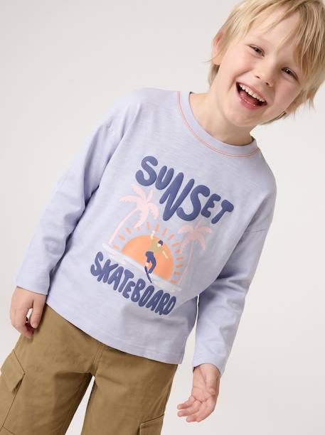 T-shirt manches longues garçon bleu clair 2 - vertbaudet enfant 