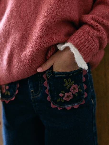 Jean large fille bleu foncé 2 - vertbaudet enfant 