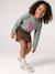 T-shirt manches longues fille encre+rose pâle+vert 20 - vertbaudet enfant 