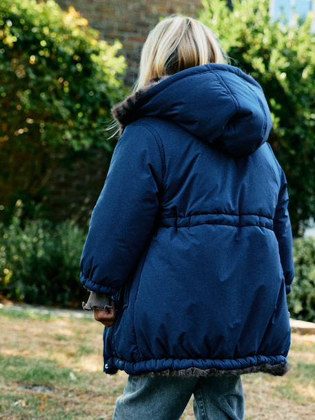 Parka réversible enfant fille kaki+marine 28 - vertbaudet enfant 