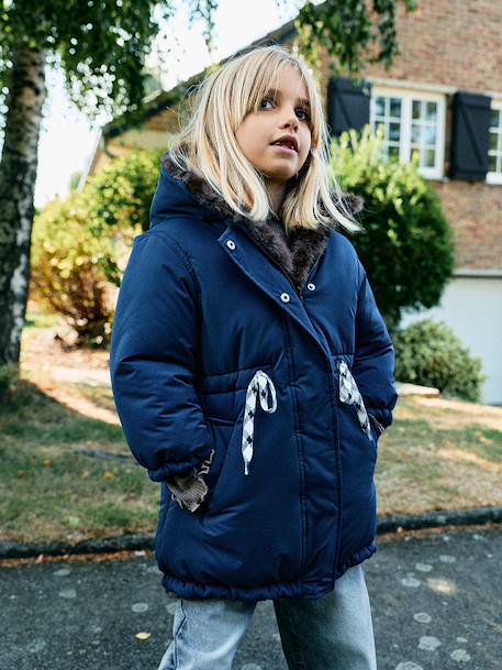 Parka réversible enfant fille kaki+marine 15 - vertbaudet enfant 