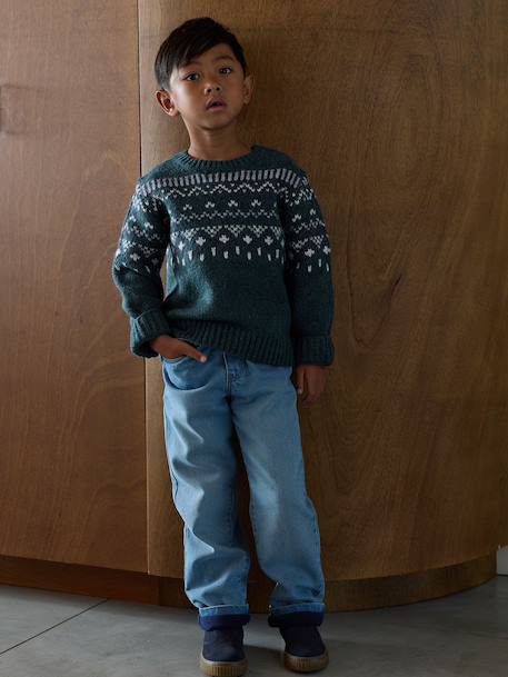 Jean large enfant garçon doublure polaire double stone 2 - vertbaudet enfant 