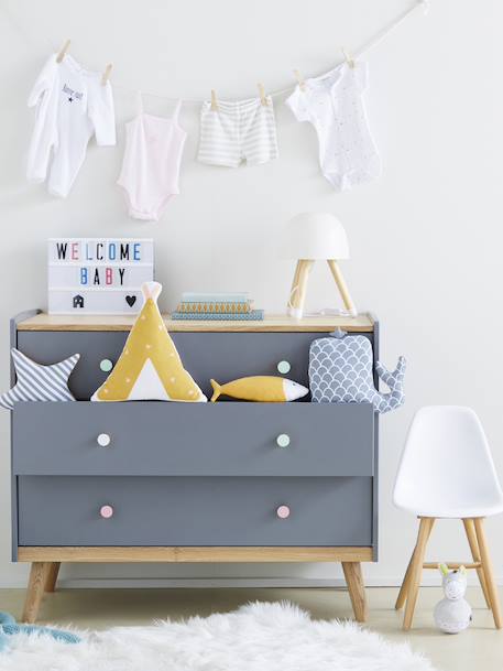 Commode avec poignées personnalisables LIGNE CONFETTI blanc+Vert 15 - vertbaudet enfant 