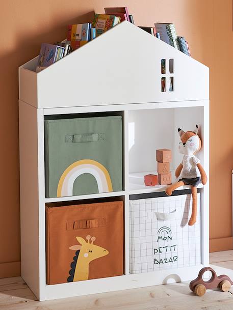 Lot de 3 bacs de rangement animaux Tanzanie tilleul foncé imprimé 5 - vertbaudet enfant 