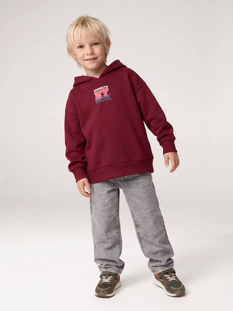 Sweat à capuche garçon marine+rouge chiné 16 - vertbaudet enfant 