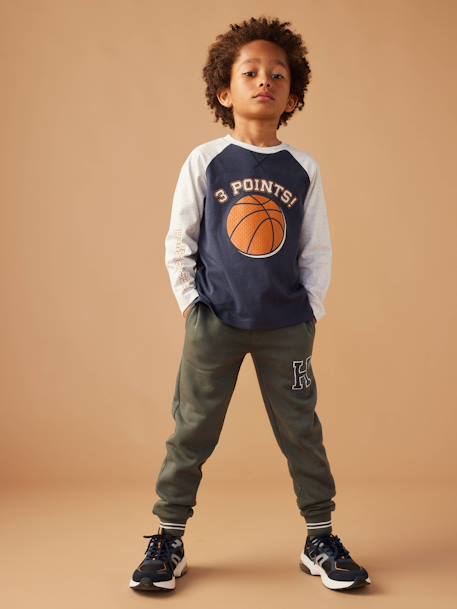 Pantalon garçon jogging sport en molleton lichen+marine 8 - vertbaudet enfant 