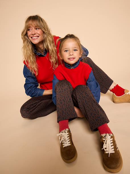 Pull sans manches beige chiné+rouge 12 - vertbaudet enfant 