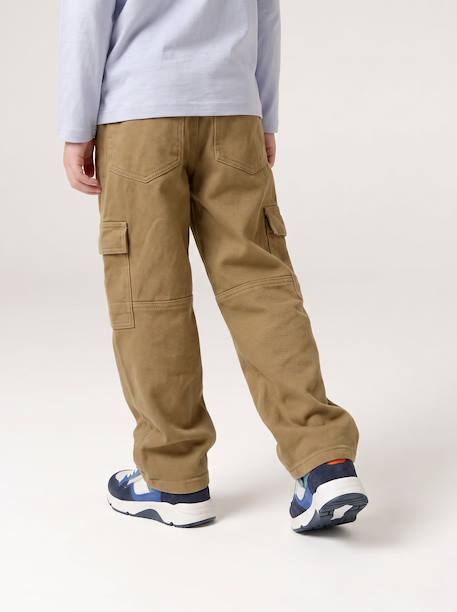 Pantalon battle garçon bleu jean+olive 14 - vertbaudet enfant 