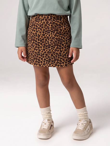 Jupe fille camel+marine+mauve 6 - vertbaudet enfant 