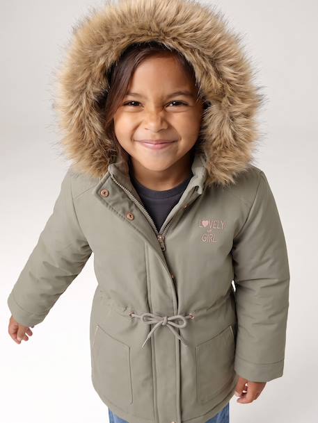 Parka fille 3 en 1 hiver à capuche kaki+noir+PURPLE DARK+sauge+Vert 43 - vertbaudet enfant 