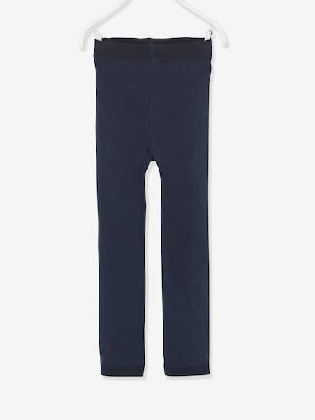 Legging collant fille maille polaire bleu+gris chiné+gris perle+mauve+noir 4 - vertbaudet enfant 
