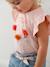 T-shirt bébé fleurs en relief rose grisé+vanille 7 - vertbaudet enfant 