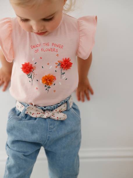 Jean bébé fille ceinture imprimée double stone 10 - vertbaudet enfant 