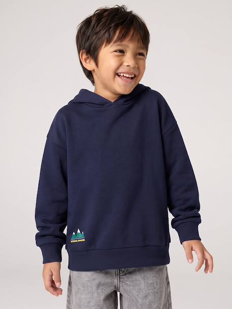 Sweat à capuche garçon marine+rouge chiné 3 - vertbaudet enfant 