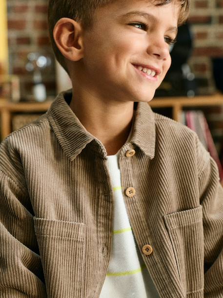 Chemise manches longues garçon taupe 2 - vertbaudet enfant 