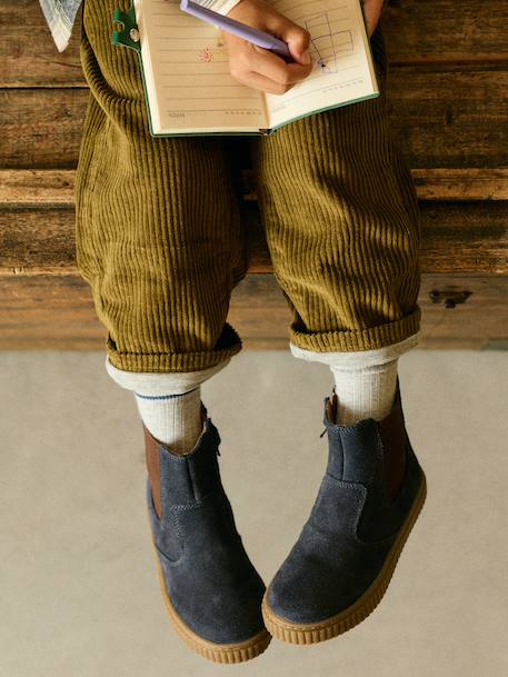 Pantalon large garçon cappuccino+lichen 12 - vertbaudet enfant 