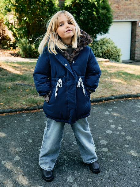 Parka réversible enfant fille kaki+marine 18 - vertbaudet enfant 