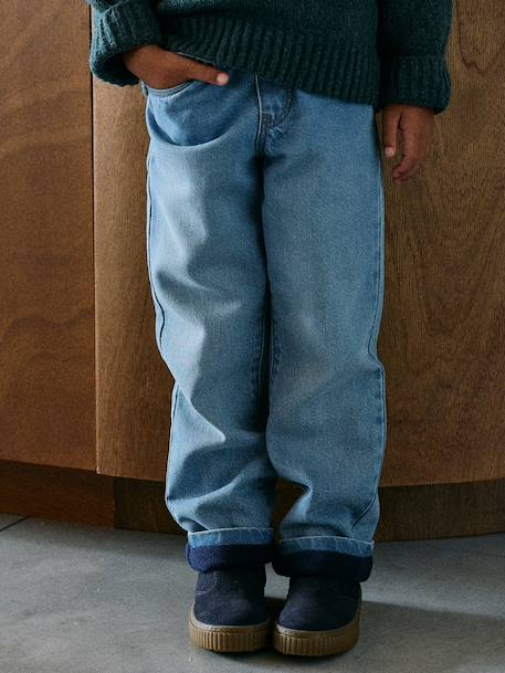 Jean large enfant garçon doublure polaire double stone 1 - vertbaudet enfant 