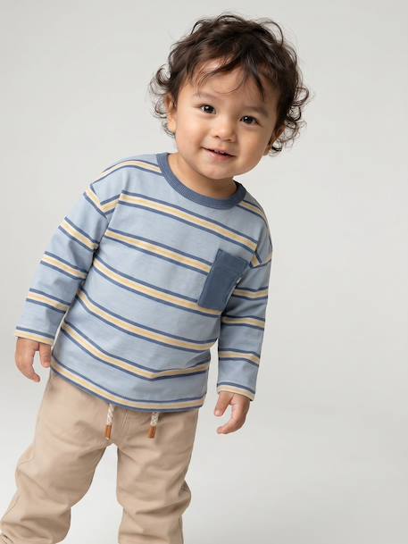T-shirt manches longues bébé garçon bleu ciel 2 - vertbaudet enfant 