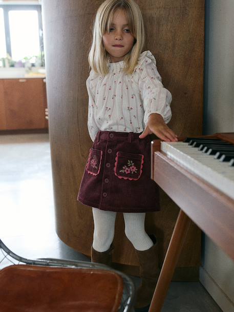 Jupe courte fille prune 2 - vertbaudet enfant 