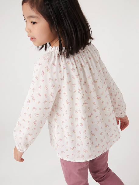 Blouse fille manches smockées ivoire+vanille+vert sauge 11 - vertbaudet enfant 