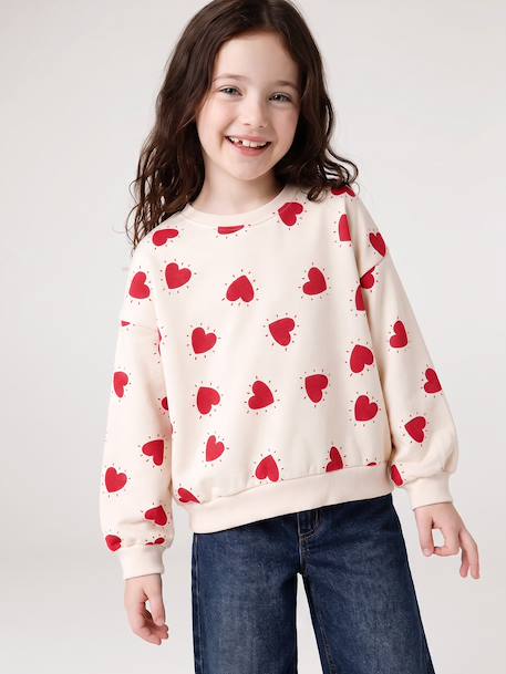 Sweat fille col rond écru+ivoire+rose pâle+taupe 8 - vertbaudet enfant 