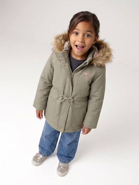 Parka fille 3 en 1 hiver à capuche kaki+noir+PURPLE DARK+sauge+Vert 48 - vertbaudet enfant 