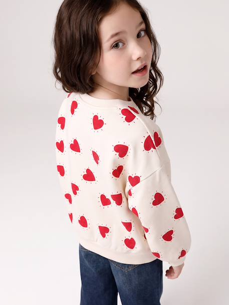 Sweat fille col rond écru+ivoire+rose pâle+taupe 14 - vertbaudet enfant 