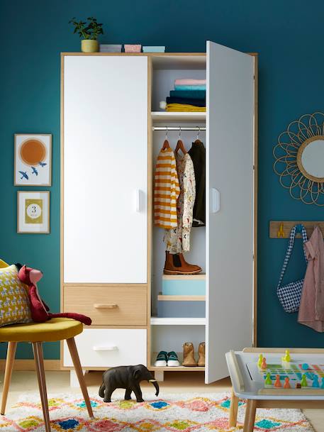 Armoire 2 portes + 2 tiroirs HOPLA blanc 8 - vertbaudet enfant 