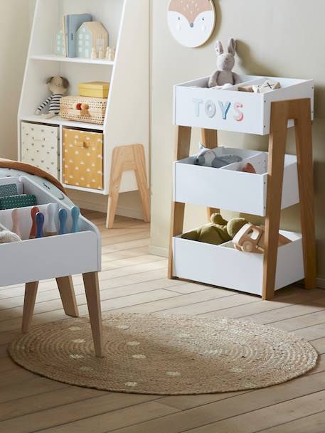 Tapis rond en jute à pois dorés BEIGE CLAIR UNI AVEC DECOR 5 - vertbaudet enfant 