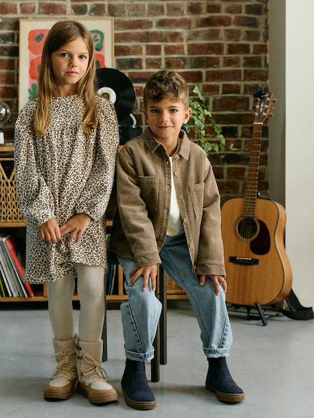 Chemise manches longues garçon taupe 10 - vertbaudet enfant 