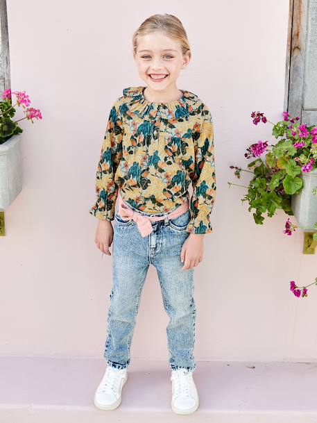 Blouse imprimée fleurs fille vert d'eau 9 - vertbaudet enfant 