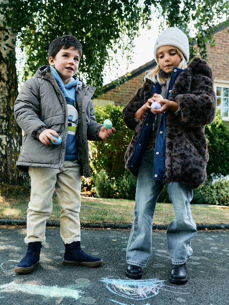 Parka réversible enfant fille kaki+marine 19 - vertbaudet enfant 